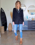 Manteau laine et cuir