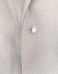 Veste chic beige foncé avec empiècements cuir