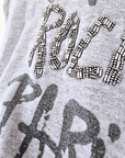 T-shirt gris rock avec perles bijoux