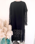 Robe noire sweat et dentelle