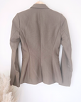 Veste chic beige foncé avec empiècements cuir