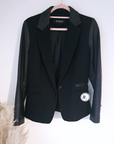 Veste noire bi-matière laine et cuir - 𝐌𝐚𝐫𝐢𝐧𝐚𝟒𝟒𝐟𝐚𝐦𝐢𝐥𝐲