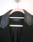 Veste noire bi-matière laine et cuir - 𝐌𝐚𝐫𝐢𝐧𝐚𝟒𝟒𝐟𝐚𝐦𝐢𝐥𝐲