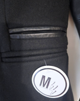 Veste noire bi-matière laine et cuir - 𝐌𝐚𝐫𝐢𝐧𝐚𝟒𝟒𝐟𝐚𝐦𝐢𝐥𝐲
