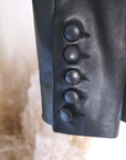 Veste noire bi-matière laine et cuir - 𝐌𝐚𝐫𝐢𝐧𝐚𝟒𝟒𝐟𝐚𝐦𝐢𝐥𝐲