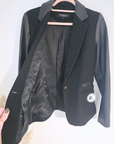 Veste noire bi-matière laine et cuir - 𝐌𝐚𝐫𝐢𝐧𝐚𝟒𝟒𝐟𝐚𝐦𝐢𝐥𝐲