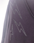 Pull noir éclairs strass