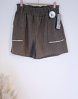 Short chevron marron beige