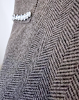 Short chevron marron beige