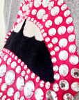 Pull gris merinos bouche perles