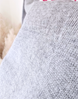 Pull gris merinos bouche perles
