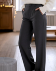 Pantalon gris anthracite jambes larges