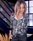 Cardigan imprimé python