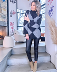 Pull tunique en damier noir - 𝐌𝐚𝐫𝐢𝐧𝐚𝟒𝟒𝐟𝐚𝐦𝐢𝐥𝐲