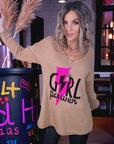 Pull tunique beige girl power - 𝐌𝐚𝐫𝐢𝐧𝐚𝟒𝟒𝐟𝐚𝐦𝐢𝐥𝐲
