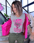 T- shirt marinière Mama rose fluo - 𝐌𝐚𝐫𝐢𝐧𝐚𝟒𝟒𝐟𝐚𝐦𝐢𝐥𝐲