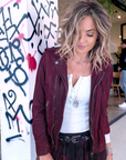 Perfecto aubergine 100% cuir - 𝐌𝐚𝐫𝐢𝐧𝐚𝟒𝟒𝐟𝐚𝐦𝐢𝐥𝐲