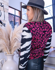 Pull chaud à imprimé léopard rose fuchsia - 𝐌𝐚𝐫𝐢𝐧𝐚𝟒𝟒𝐟𝐚𝐦𝐢𝐥𝐲