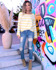 Pull rayé jaune double sens - 𝐌𝐚𝐫𝐢𝐧𝐚𝟒𝟒𝐟𝐚𝐦𝐢𝐥𝐲
