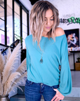 Pull bleu à maille fine - 𝐌𝐚𝐫𝐢𝐧𝐚𝟒𝟒𝐟𝐚𝐦𝐢𝐥𝐲