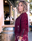 Perfecto aubergine 100% cuir - 𝐌𝐚𝐫𝐢𝐧𝐚𝟒𝟒𝐟𝐚𝐦𝐢𝐥𝐲