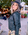 Perfecto vert 100% cuir - 𝐌𝐚𝐫𝐢𝐧𝐚𝟒𝟒𝐟𝐚𝐦𝐢𝐥𝐲