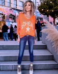 Pull orange fluo bohème - 𝐌𝐚𝐫𝐢𝐧𝐚𝟒𝟒𝐟𝐚𝐦𝐢𝐥𝐲