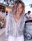 Cardigan marinière à imprimé bandana - 𝐌𝐚𝐫𝐢𝐧𝐚𝟒𝟒𝐟𝐚𝐦𝐢𝐥𝐲