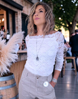 Haut blanc à dentelle - 𝐌𝐚𝐫𝐢𝐧𝐚𝟒𝟒𝐟𝐚𝐦𝐢𝐥𝐲
