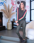 Pull vert kaki à manches arc-en-ciel fluo - 𝐌𝐚𝐫𝐢𝐧𝐚𝟒𝟒𝐟𝐚𝐦𝐢𝐥𝐲