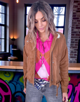 Blouson 100% cuir daim tabac - 𝐌𝐚𝐫𝐢𝐧𝐚𝟒𝟒𝐟𝐚𝐦𝐢𝐥𝐲
