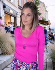 T-shirt en lycra rose fuchsia - 𝐌𝐚𝐫𝐢𝐧𝐚𝟒𝟒𝐟𝐚𝐦𝐢𝐥𝐲