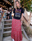 Jupe longue rouge à imprimé fleuri - 𝐌𝐚𝐫𝐢𝐧𝐚𝟒𝟒𝐟𝐚𝐦𝐢𝐥𝐲