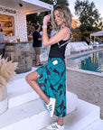 Jupe longue verte/bleue à imprimé - 𝐌𝐚𝐫𝐢𝐧𝐚𝟒𝟒𝐟𝐚𝐦𝐢𝐥𝐲