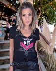 T-shirt noir à inscriptions militaires - 𝐌𝐚𝐫𝐢𝐧𝐚𝟒𝟒𝐟𝐚𝐦𝐢𝐥𝐲