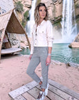 Pantalon 7/8è jeeging kaki-gris - 𝐌𝐚𝐫𝐢𝐧𝐚𝟒𝟒𝐟𝐚𝐦𝐢𝐥𝐲