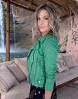 Perfecto vert en suédine - 𝐌𝐚𝐫𝐢𝐧𝐚𝟒𝟒𝐟𝐚𝐦𝐢𝐥𝐲