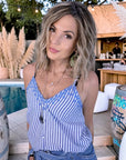 Débardeur à rayures bleues - 𝐌𝐚𝐫𝐢𝐧𝐚𝟒𝟒𝐟𝐚𝐦𝐢𝐥𝐲