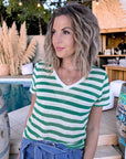 Haut en coton à maille rayé vert - 𝐌𝐚𝐫𝐢𝐧𝐚𝟒𝟒𝐟𝐚𝐦𝐢𝐥𝐲