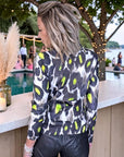 Veste cintrée noire à imprimé léopard jaune fluo - 𝐌𝐚𝐫𝐢𝐧𝐚𝟒𝟒𝐟𝐚𝐦𝐢𝐥𝐲