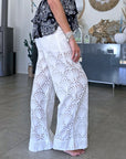 Pantalon blanc broderie anglaise