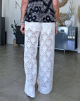 Pantalon blanc broderie anglaise