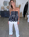 Pantalon blanc broderie anglaise