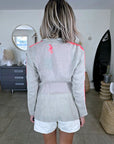 Veste en lin à bandes fluo
