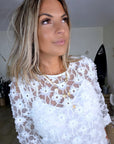 Combi-short en plumetis blanc