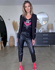Veste noire à manches ajourées - 𝐌𝐚𝐫𝐢𝐧𝐚𝟒𝟒𝐟𝐚𝐦𝐢𝐥𝐲
