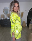 Veste vert jaune à imprimé bandana