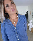 Chemise bleue en lyocell
