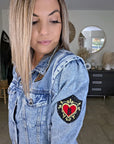 Veste en jean endlessy avec écussons