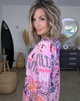 Robe rose à imprimé tags - 𝐌𝐚𝐫𝐢𝐧𝐚𝟒𝟒𝐟𝐚𝐦𝐢𝐥𝐲